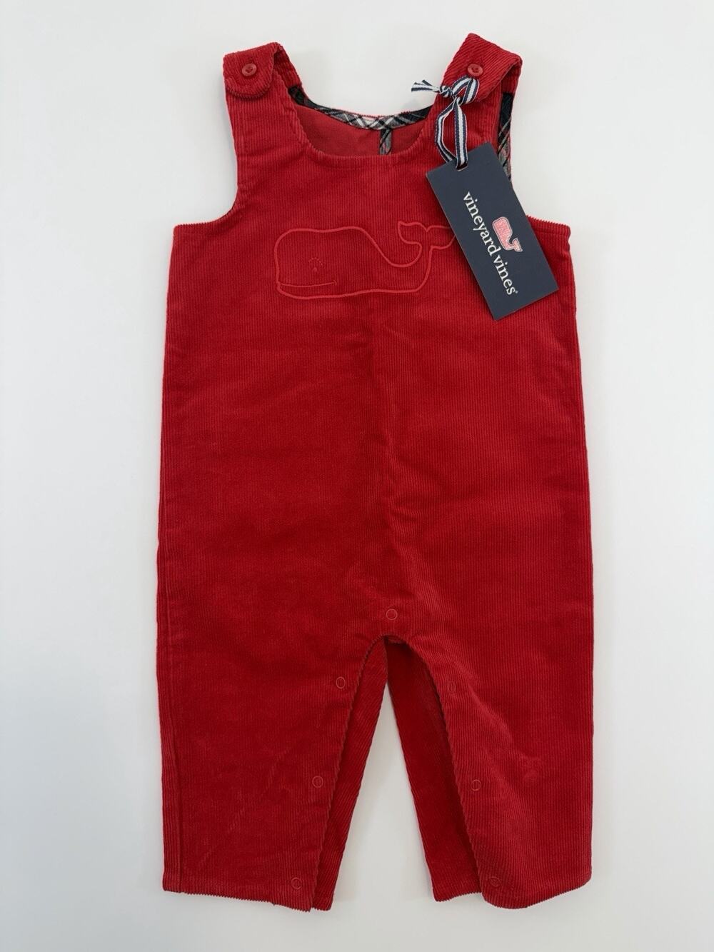 Vineyard Vines Baby Boy 3-6M Red Corduroy Longall Whale Christmas NWT